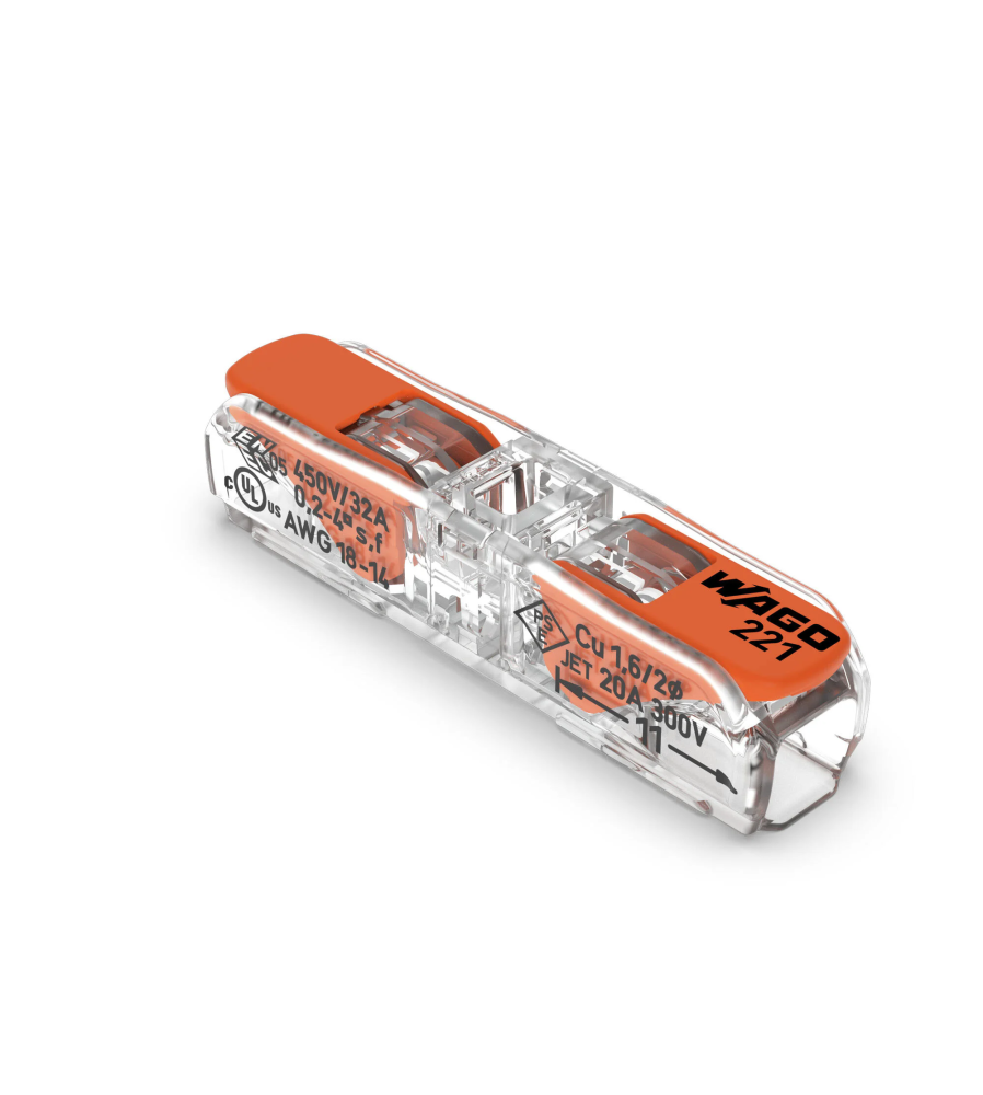 WAGO ZŁĄCZKA INSTALACYJNA PRZELOTOWA 221-2411 2x0,2-4mm2