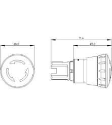 SIEMENS PRZYCISK GRZYBKOWY, 3SU1000-1HB20-0AA0