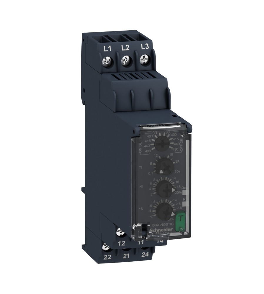 Zelio Control Przekaźnik kontroli 3 fazowy, 304 576V AC, styk 2C/O 8A
