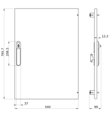 Rozdzielnice PrismaSet, drzwi pełne LVS08085 550mm