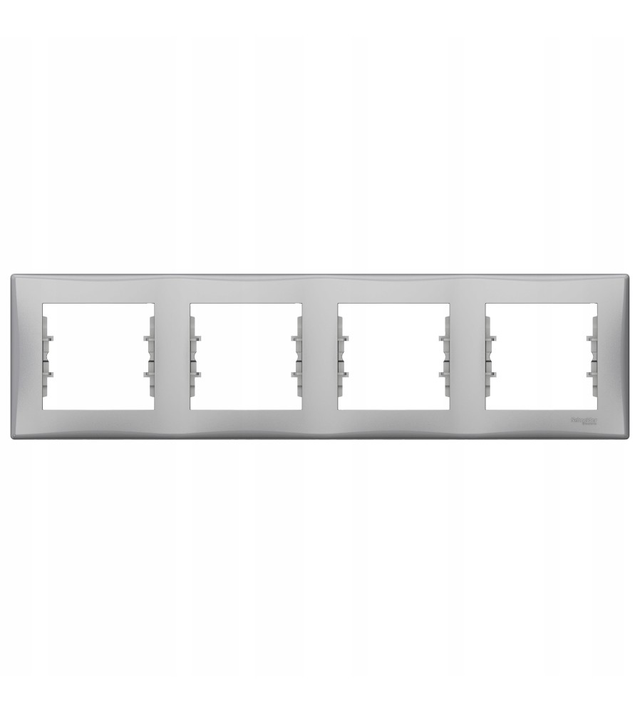 Schneider Ramka 4-krotna pozioma aluminium