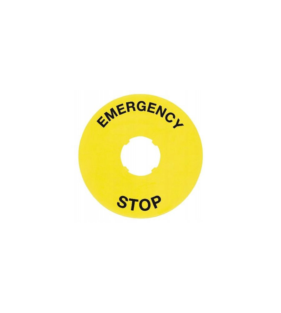 Plastikowy dysk LPXAU115 fi 60mm, EMERGENCY/STOP